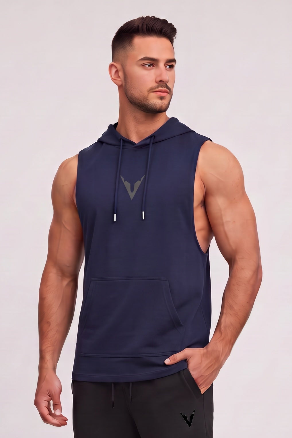 Jet Fuel Only Sleeveless Hoodie - Navy