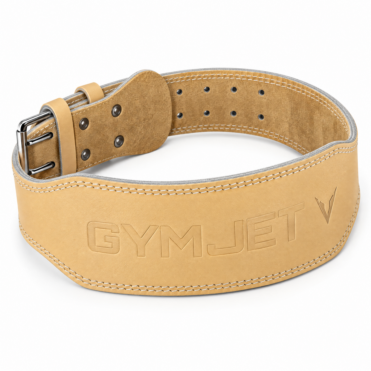 Leather Lifting Belt 4" - Beige